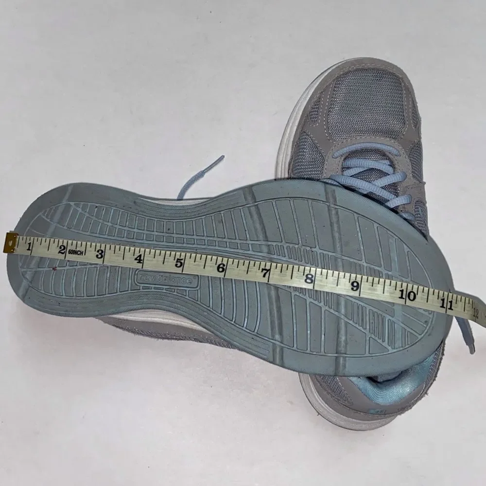 New Balance 877 v1 Light Gray and Blue Walking Shoes Size M6-7 W7.5-8.5